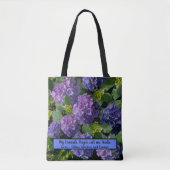 Elegant blauw paarse magenta groene bloemenhortens tote bag (Voorkant)