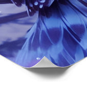 Elegant Blauw Paarse Magische Uil Comic AI Art Poster (Hoek)