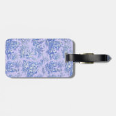 Elegant blauw paarse toile de jouy bagagelabel (Achterkant horizontaal)