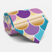 Elegant blauw & Paarse zeemeermin schaalpatroon Stropdas (Opgerold)