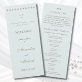 Elegant Blauw Parel Christelijk Trouwprogramma Programmakaart