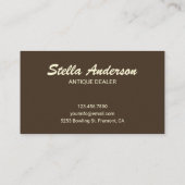 Elegant Blauw Patroon | Antiek dealer Visitekaartje (Achterkant)