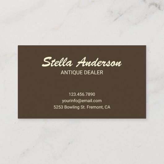 Elegant Blauw Patroon | Antiek dealer Visitekaartje (Achterkant)