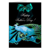 ELEGANT BLAUW PEACOCK, GEM STONES, BOW Vaderdag (Voorkant)