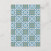 Elegant Blauw Perzisch Mozaïek Islamitische Moslim Informatiekaartje (Achterkant)