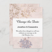 ELEGANT BLAUW PINK FLORAL VERANDERING DATUM (Voorkant / Achterkant)