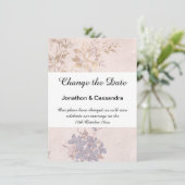 ELEGANT BLAUW PINK FLORAL VERANDERING DATUM (Staand voorkant)