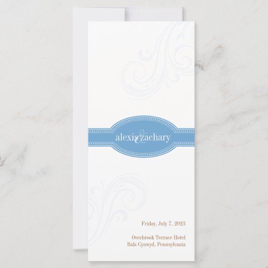 Elegant blauw programma, Caroline Wedding Collecti (Voorkant)