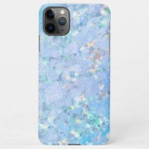 Elegant blauw regenboogholografisch marmerijs iPhone 11Pro max hoesje