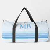 Elegant Blauw Retro Strepen Monogram Plunjezak (Voorkant)