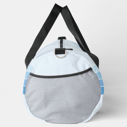 Elegant Blauw Retro Strepen Monogram Plunjezak (Rechts)