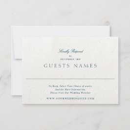 Elegant Blauw Romantisch Klassieke QR CODE Trouwen RSVP Kaartje