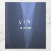 Elegant Blauw Romantisch Wijn & Mousserende Wijn L Wijn Etiket (Enkel label)