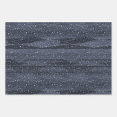 Elegant Blauw Rood Grijs Sneeuwbessen Kerstmis Inpakpapier Vel (Voorkant)