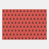 Elegant Blauw Rood Groen Kerstboom Patroon Gift Inpakpapier Vel (Voorkant 3)