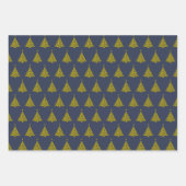 Elegant Blauw Rood Groen Kerstboom Patroon Gift Inpakpapier Vel (Voorkant)