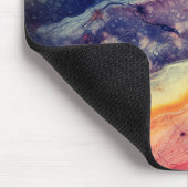 Elegant blauw rood marmer kunst girly monogram muismat (Hoek)