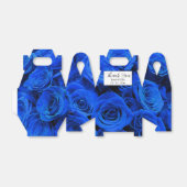 Elegant blauw roos blauw bloemblauw bedankdoosjes (Uitgevouwen)