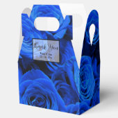 Elegant blauw roos blauw bloemblauw bedankdoosjes (Geopend)
