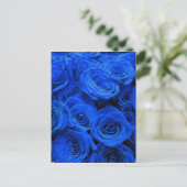 Elegant blauw roos blauw bloemblauw briefkaart (Staand voorkant)