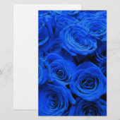 Elegant blauw roos blauw bloemblauw briefpapier (Voorkant / Achterkant)