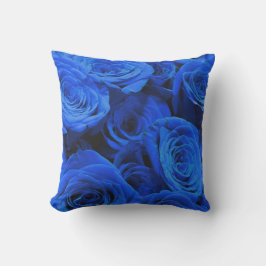 Elegant blauw roos blauw bloemblauw buitenkussen