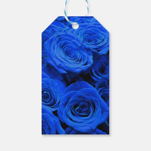 Elegant blauw roos blauw bloemblauw cadeaulabel (Achterkant)