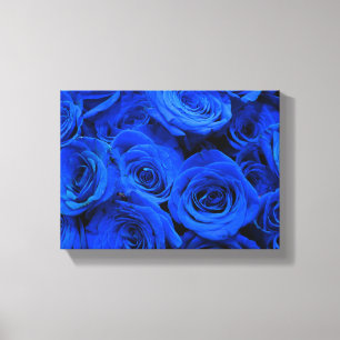 Elegant blauw roos blauw bloemblauw canvas afdruk