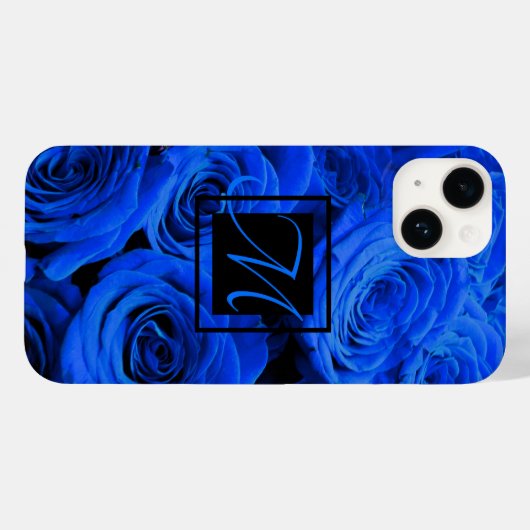Elegant blauw roos blauw bloemblauw Case-Mate iPhone case (Achterkant (horizontaal))