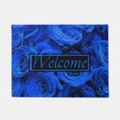 Elegant blauw roos blauw bloemblauw deurmat (Voorkant)