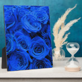 Elegant blauw roos blauw bloemblauw fotoplaat (Zijkant)