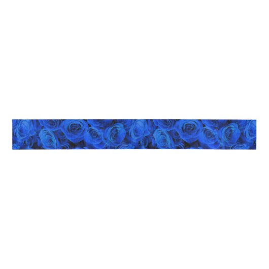 Elegant blauw roos blauw bloemblauw grosgrain lint (Voorkant)