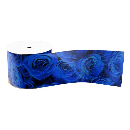 Elegant blauw roos blauw bloemblauw grosgrain lint (Spoel)