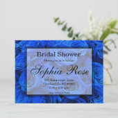 Elegant blauw roos blauw bloemblauw kaart (Staand voorkant)