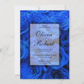 Elegant blauw roos blauw bloemblauw kaart (Voorkant)