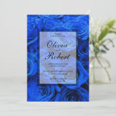 Elegant blauw roos blauw bloemblauw kaart (Staand voorkant)