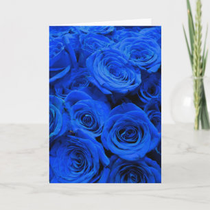 Elegant blauw roos blauw bloemblauw kaart