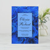 Elegant blauw roos blauw bloemblauw kaart (Staand voorkant)