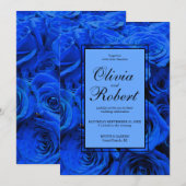 Elegant blauw roos blauw bloemblauw kaart (Voorkant / Achterkant)