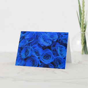 Elegant blauw roos blauw bloemblauw kaart