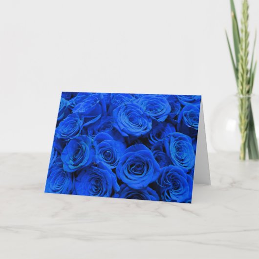 Elegant blauw roos blauw bloemblauw kaart (Voorkant)