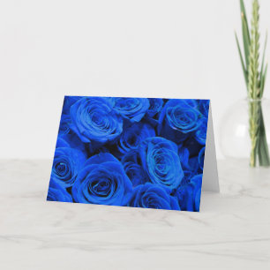 Elegant blauw roos blauw bloemblauw kaart
