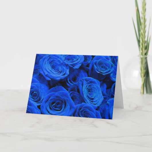 Elegant blauw roos blauw bloemblauw kaart (Voorkant)