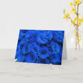 Elegant blauw roos blauw bloemblauw kaart (Gele Bloem)