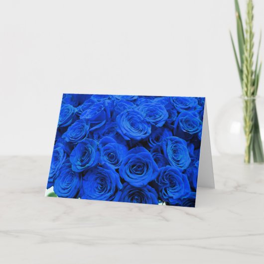 Elegant blauw roos blauw bloemblauw kaart (Voorkant)