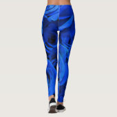 Elegant blauw roos blauw bloemblauw leggings (Achterkant)