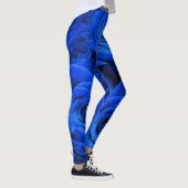 Elegant blauw roos blauw bloemblauw leggings (Rechts)