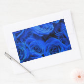 Elegant blauw roos blauw bloemblauw rechthoekige sticker (Envelop)