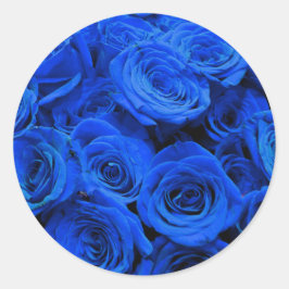 Elegant blauw roos blauw bloemblauw ronde sticker