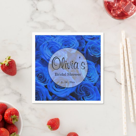 Elegant blauw roos blauw bloemblauw servet (Insitu)